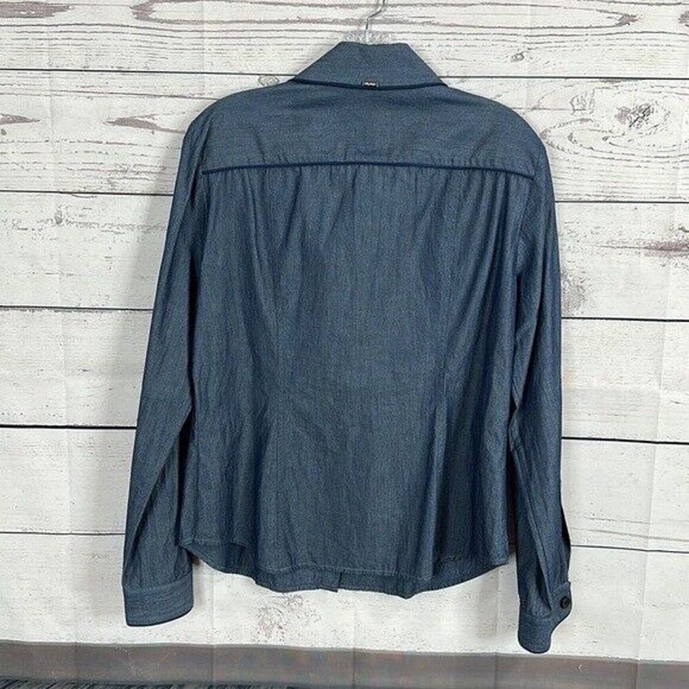St John Top Shirt Womens 8 Blue Chambray‎ Denim Western Casual Button Capsule - Picture 7 of 10